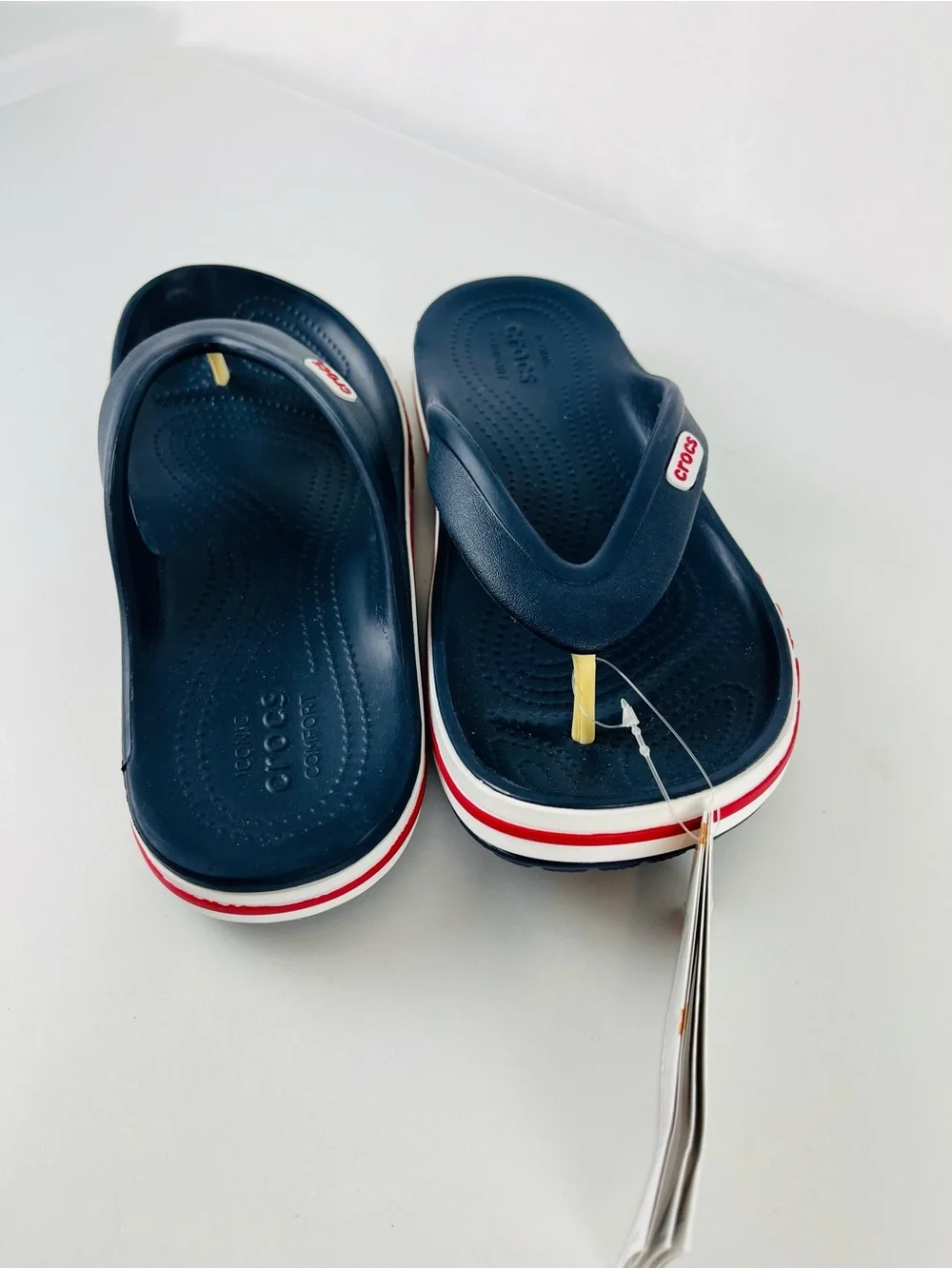 Crocs Unisex Bayaband Flip Flops Navy/Pepper Women’s Size 7 Men’s Size 5